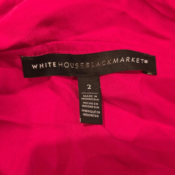 WHBM Cherry Red Off Shoulder Satin Blouse Excellent Condition Size 2 - Picture 6 of 7